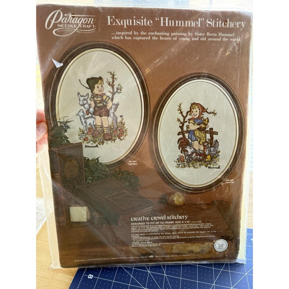 VTG 1977 Paragon Needlecraft Exquisite Hummel Stitchery Kit # 0656 Farm Girl
